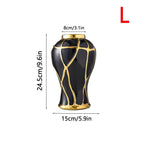 Luxury Black & Gold Ceramic Statement Vase