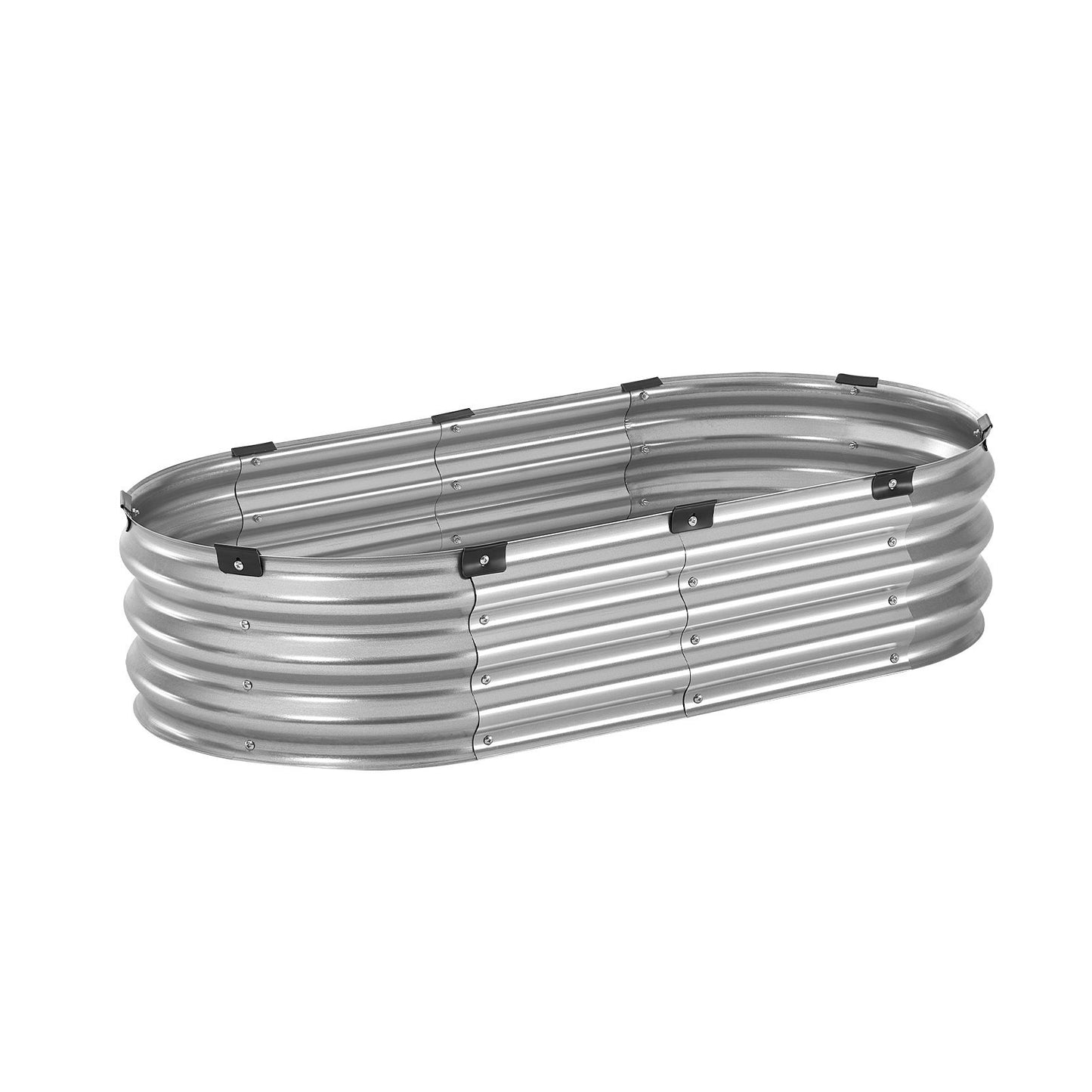 Metal Raised Garden Bed 4x2x1 ft – Outdoor Galvanized Planter Box, Silver