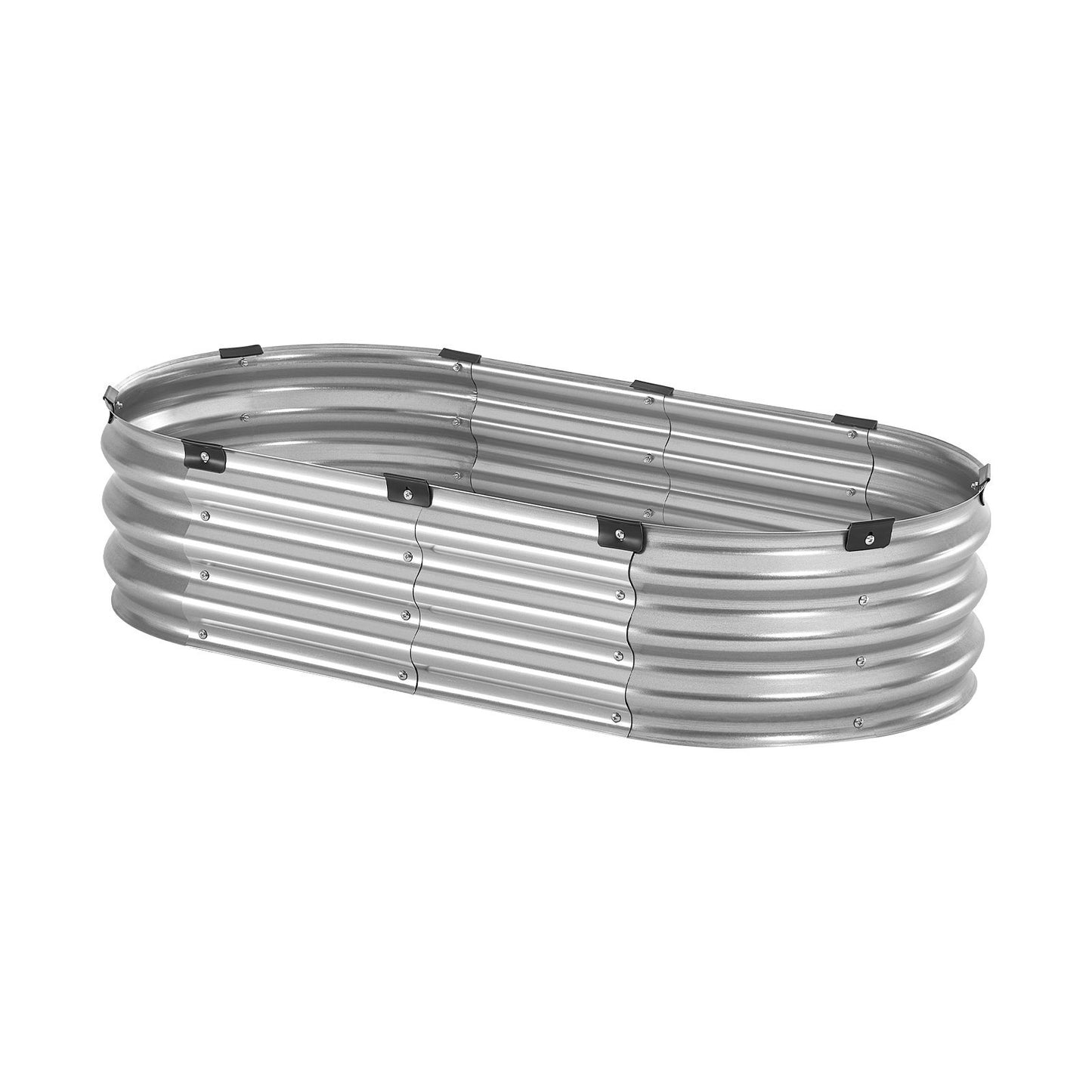 Metal Raised Garden Bed 4x2x1 ft – Outdoor Galvanized Planter Box, Silver