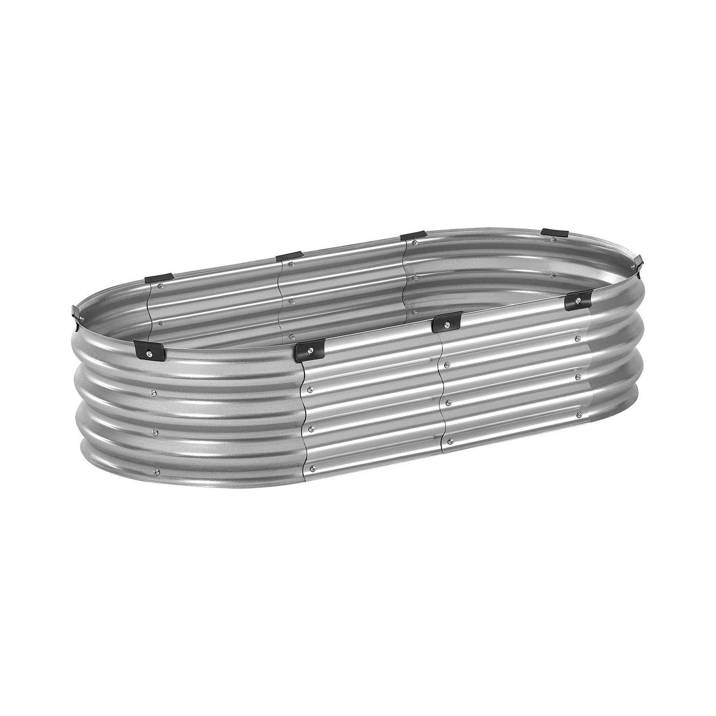 Metal Raised Garden Bed 4x2x1 ft – Outdoor Galvanized Planter Box, Silver