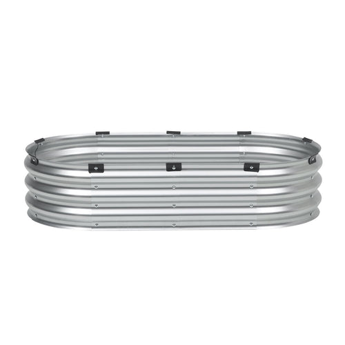Metal Raised Garden Bed 4x2x1 ft – Outdoor Galvanized Planter Box, Silver