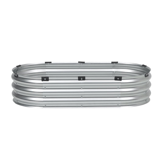 Metal Raised Garden Bed 4x2x1 ft – Outdoor Galvanized Planter Box, Silver