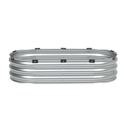 Metal Raised Garden Bed 4x2x1 ft – Outdoor Galvanized Planter Box, Silver